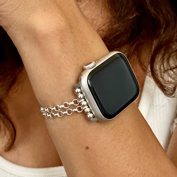 Minimalist 925 Sterling Silver Apple Watch Band, Apple Watch Strap, Watch Bands - Picture 1 of 6